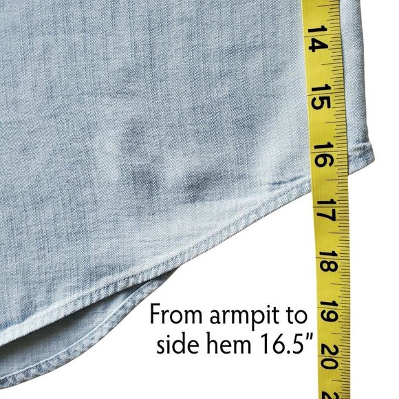 Soft Surroundings Je Veux 100% Lyocell Shirt Light Chambray Size S - Picture 15 of 16